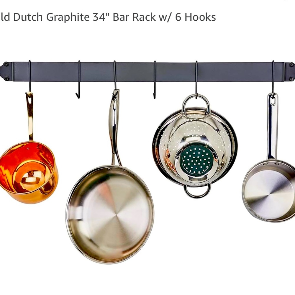 Classic 34" Bar-Style Wall-Mount Pot Rack
